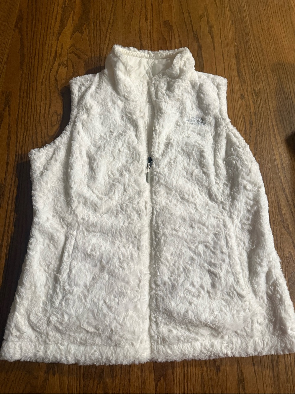The North Face Women's White Faux-Fur Zip Vest
